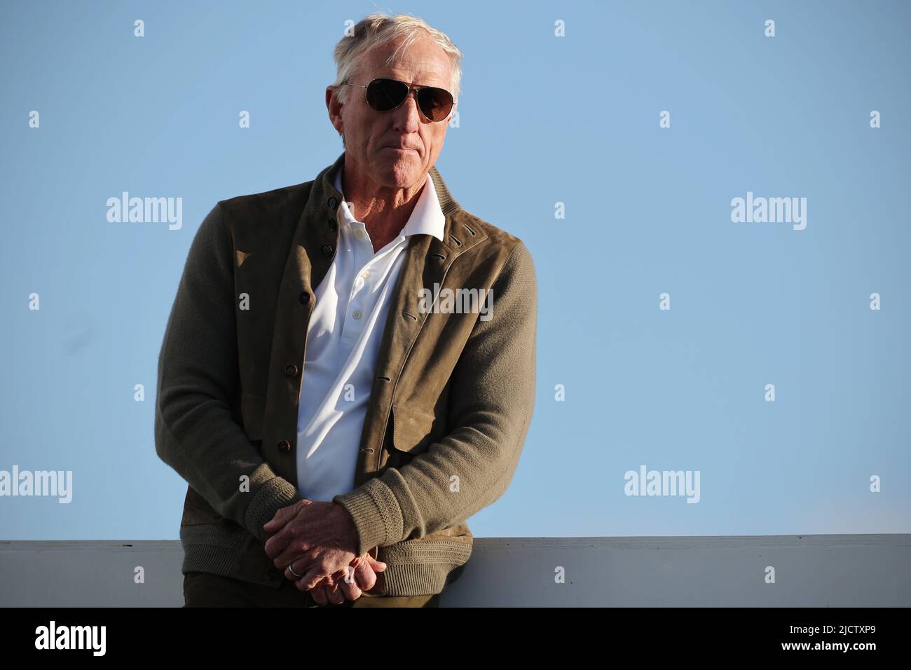 Greg Norman, Australian entrepreneur and retired professional golfer. In 2021, he was named CEO of LIV Golf Investments. Stock Photo