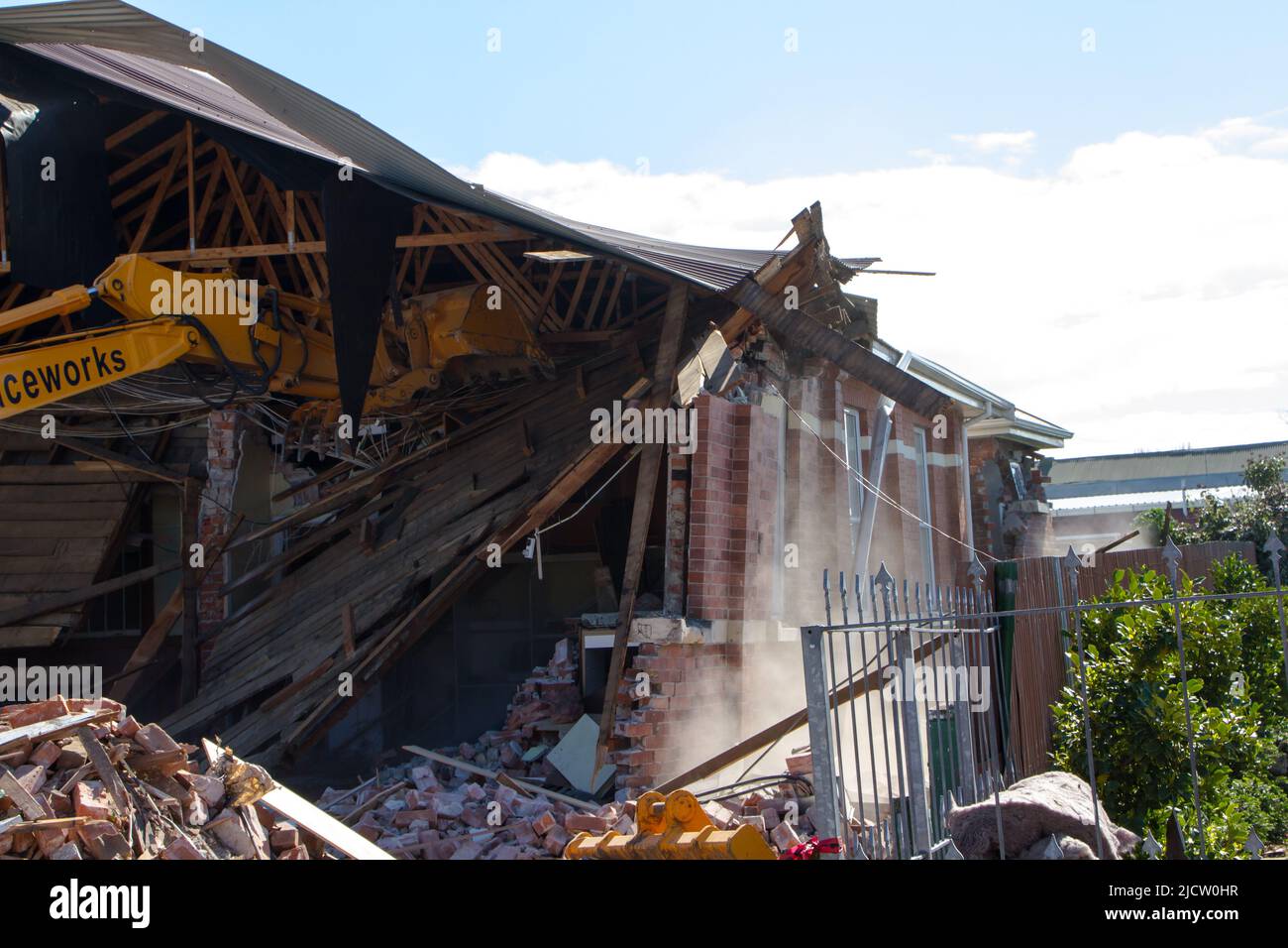 Earthquake Damage around the village of Kaiapoi, New Zealand, after the