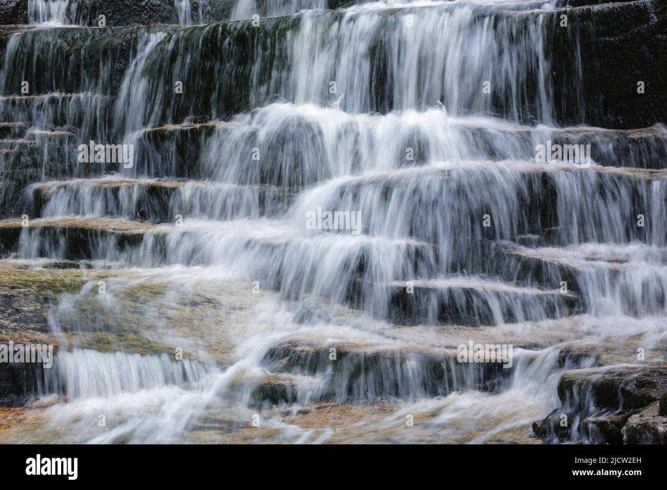 Fletcher Cascades on Drakes Brook in Waterville Valley, New Hampshire during the spring months