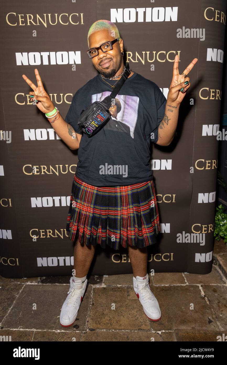 London, UK. 15th June, 2022. MNEK 'Uzoechi Osisioma 'Uzo' Emenike' attends the Notion 91 Issue Launch Party at Amazing Grace in London. Credit: SOPA Images Limited/Alamy Live News Stock Photo
