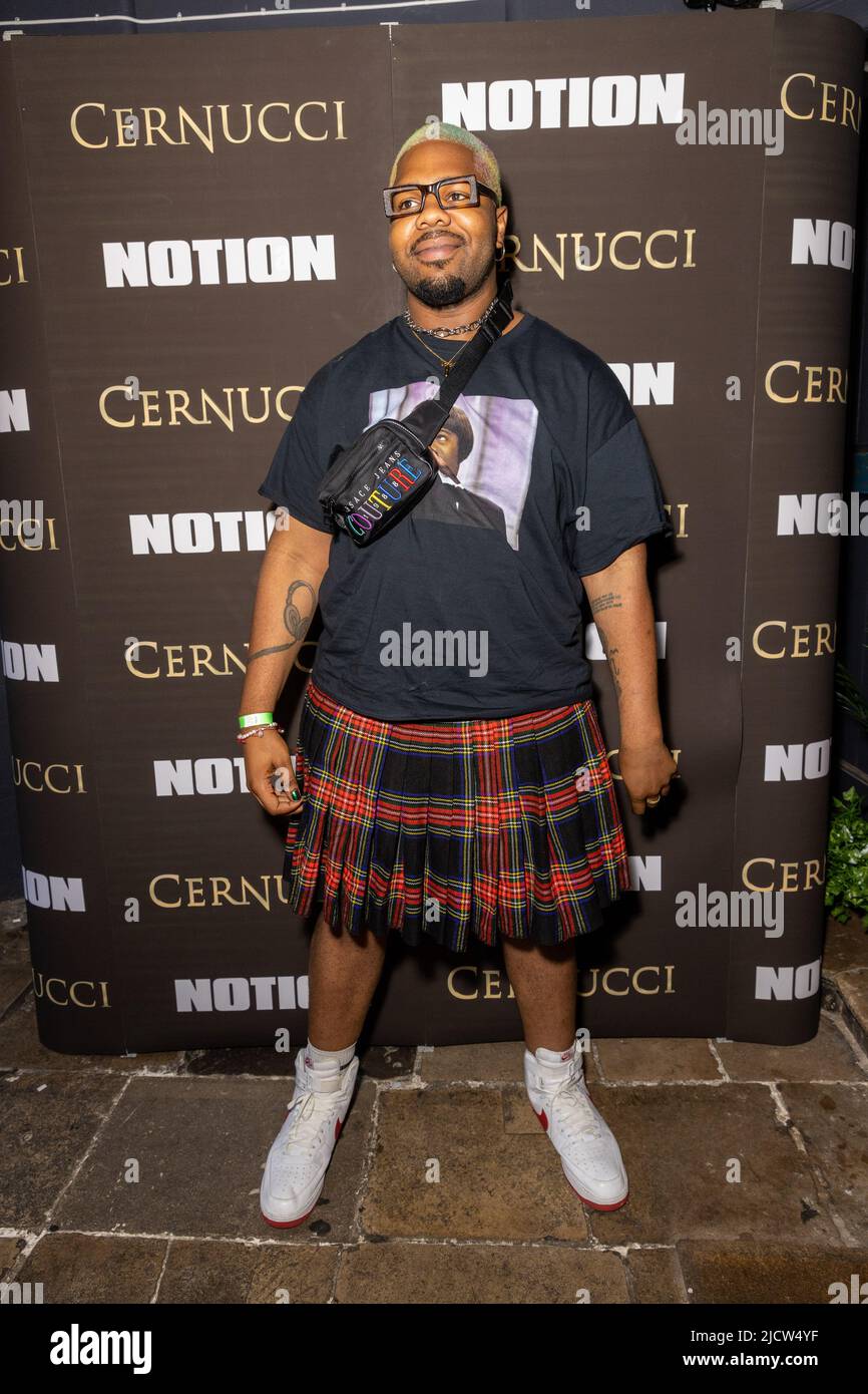London, UK. 15th June, 2022. MNEK 'Uzoechi Osisioma 'Uzo' Emenike' attends the Notion 91 Issue Launch Party at Amazing Grace in London. Credit: SOPA Images Limited/Alamy Live News Stock Photo