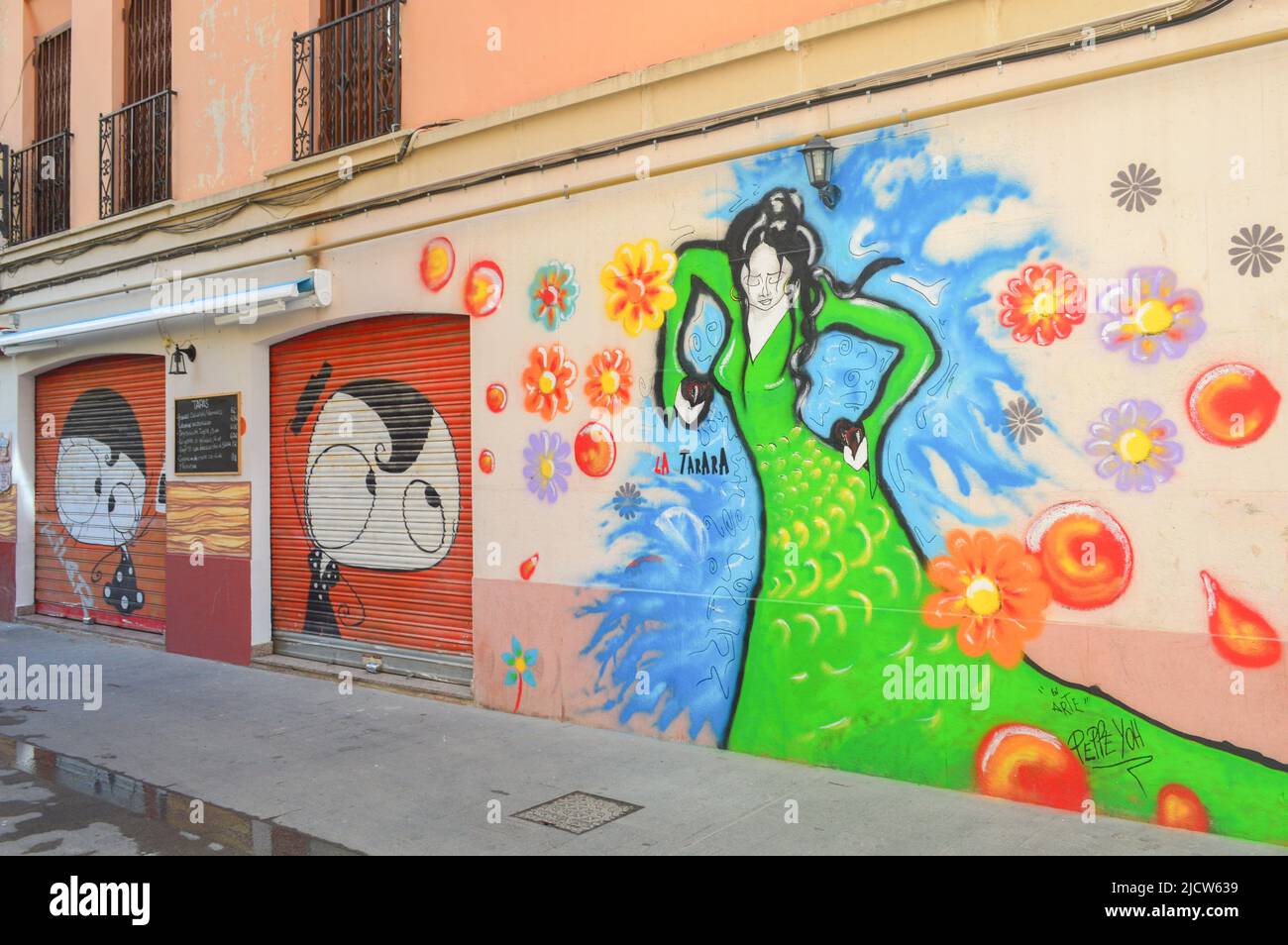 flamenco dancers graffiti Stock Photo