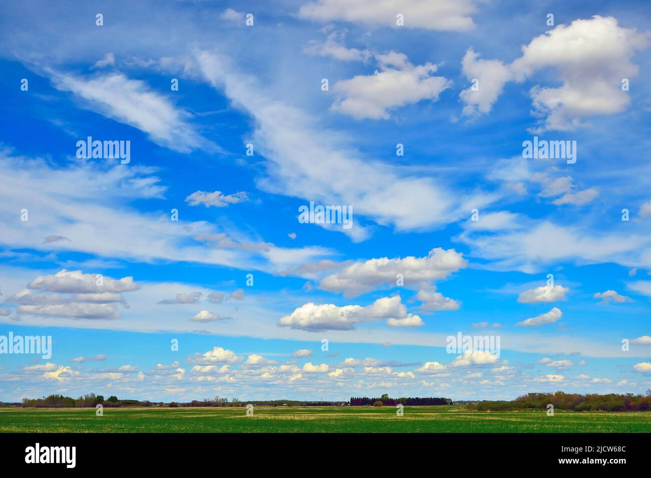 A beautiful sunny afternoon in rural Alberta Canada Stock Photo