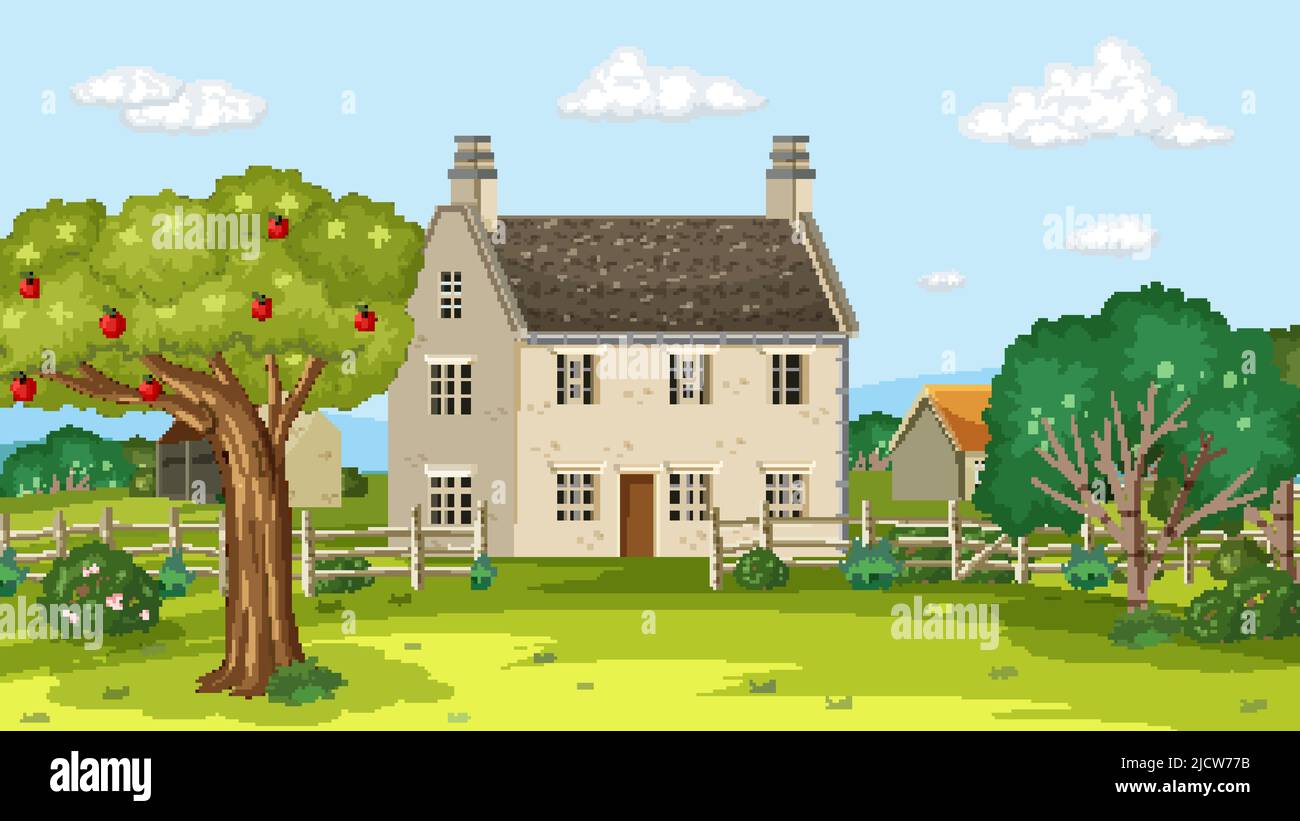 Rural area village in Stock Vector Images - Alamy