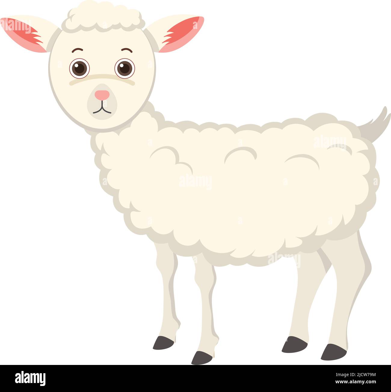 Cute sheep in flat cartoon style illustration Stock Vector Image & Art ...