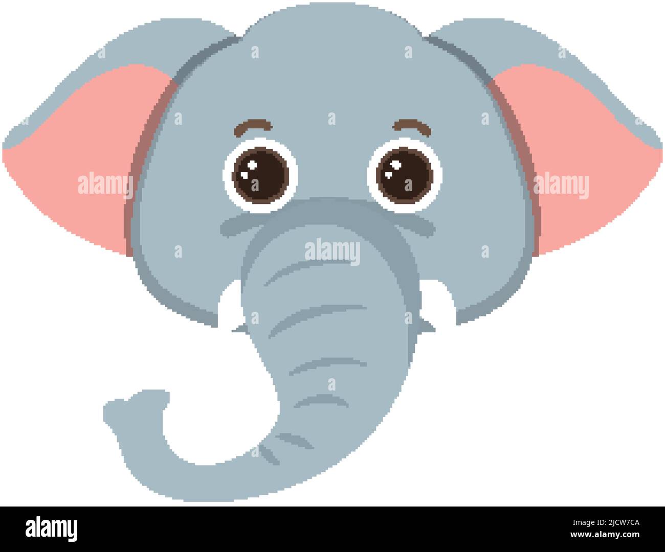 Elephant head in flat style illustration Stock Vector Image & Art - Alamy