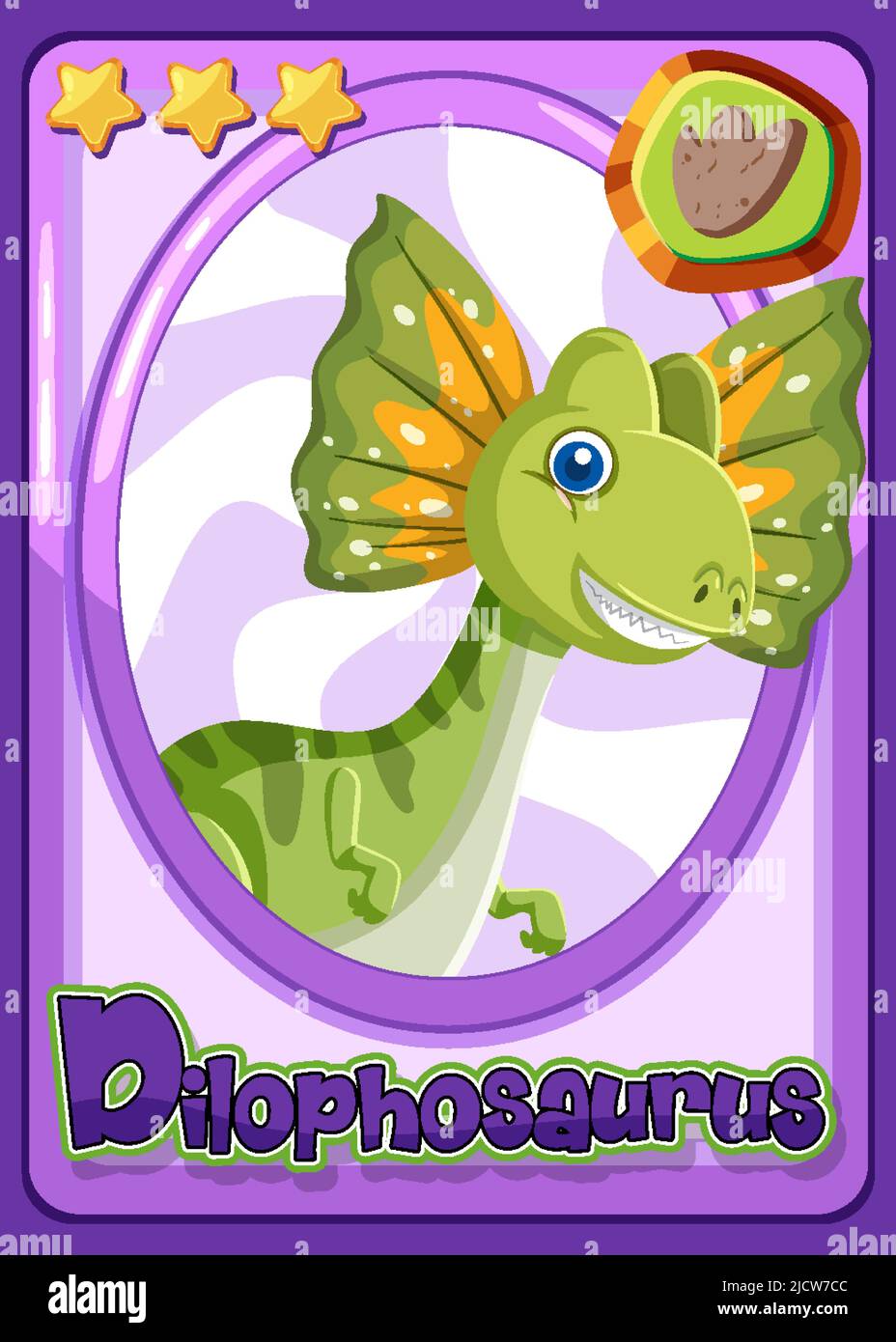 Dilophosaurus dinosaur cartoon card illustration Stock Vector Image ...