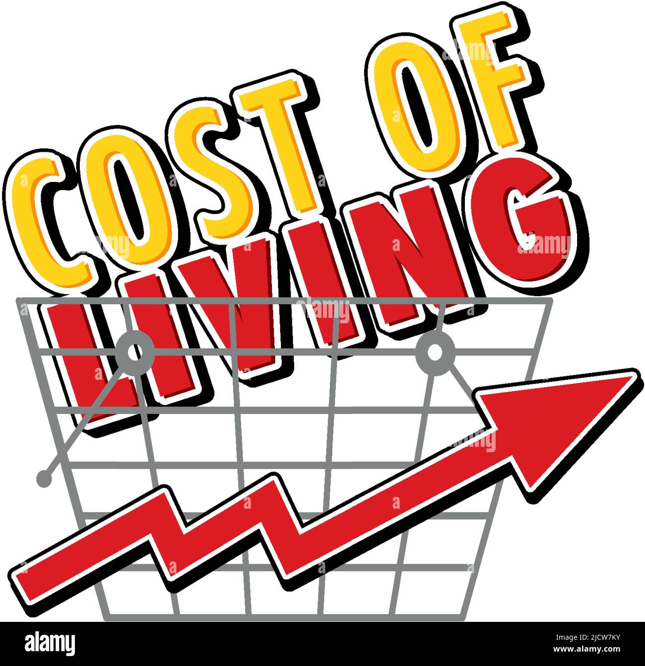Cost of living with red arrow going up illustration Stock Vector Image & Art Alamy