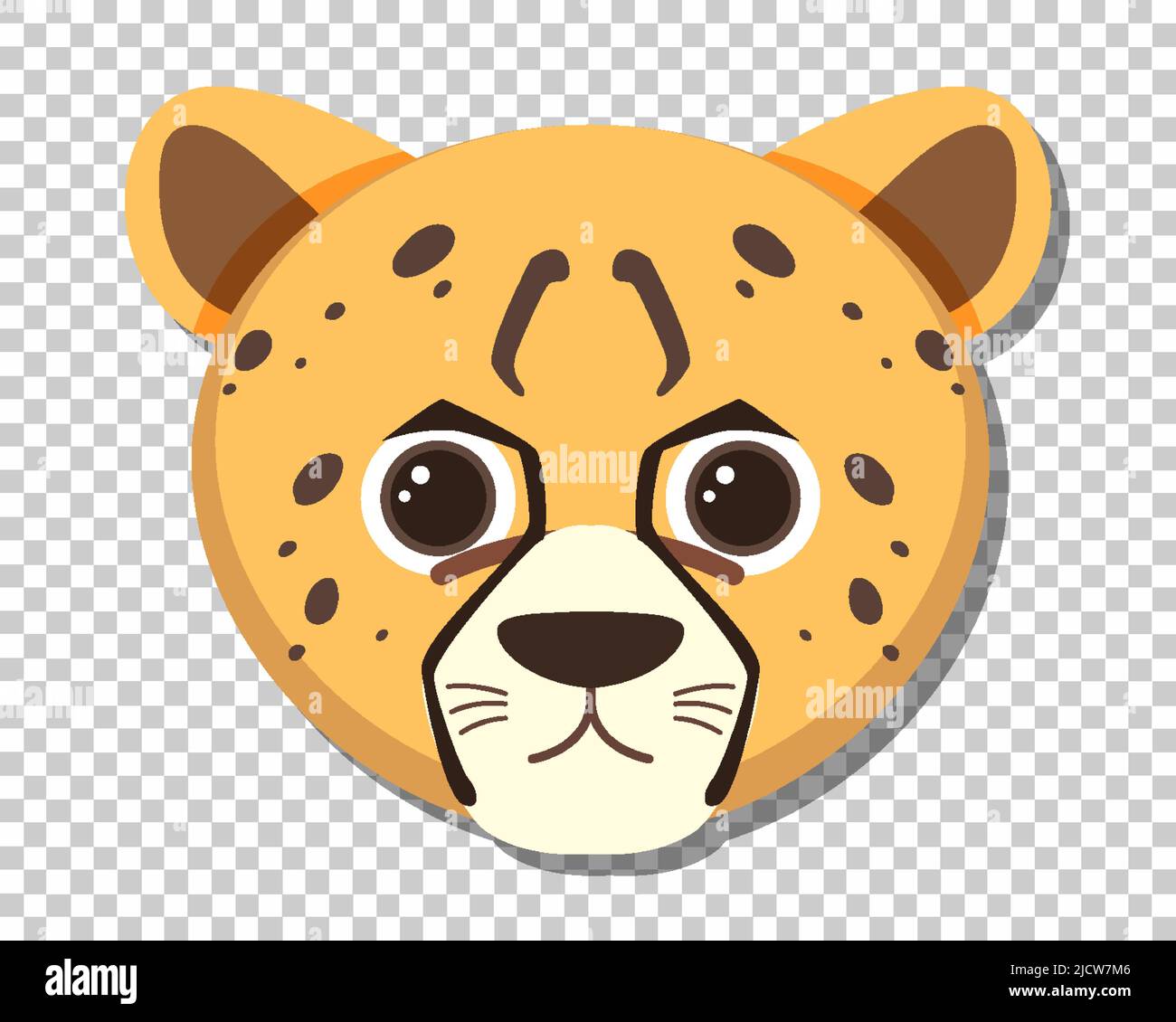 Cute cheetah head in flat cartoon style illustration Stock Vector Image
