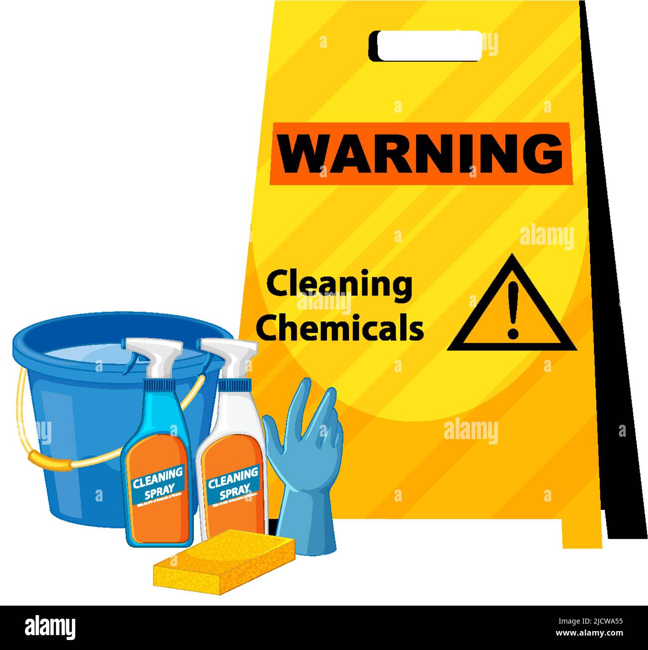 Cleaning chemicals warning sign illustration Stock Vector Image & Art