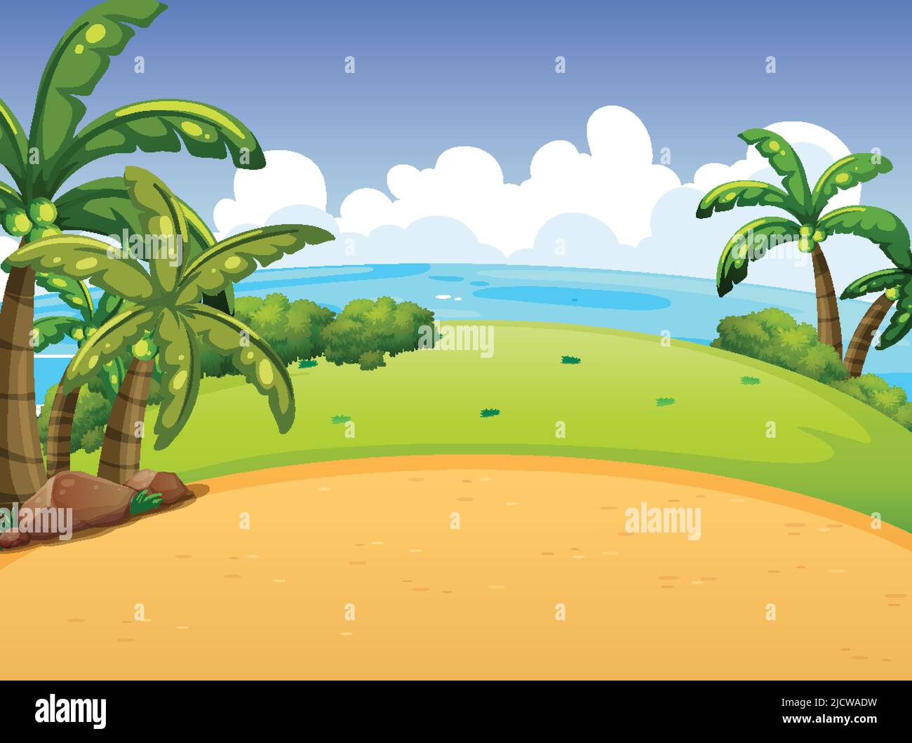 Outdoor beach landscape scene illustration Stock Vector Image & Art - Alamy