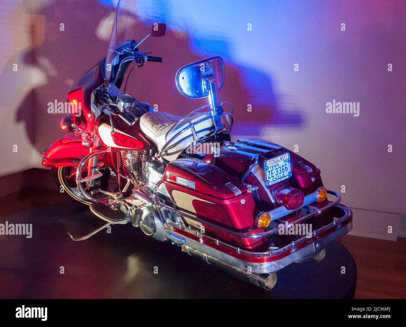 Elvis Prestley's Harley Davidson touring motorcycle, displayed at Elvis