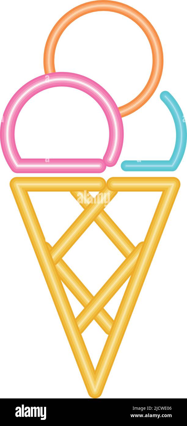ice cream neon light style icon Stock Vector Image & Art - Alamy