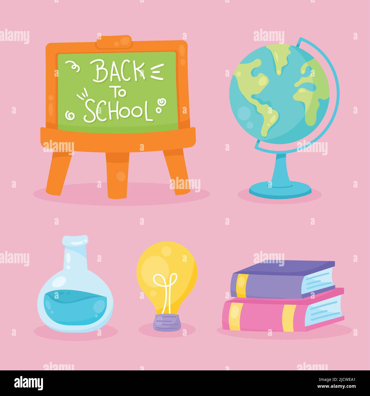 five school supplies set icons Stock Vector Image & Art - Alamy