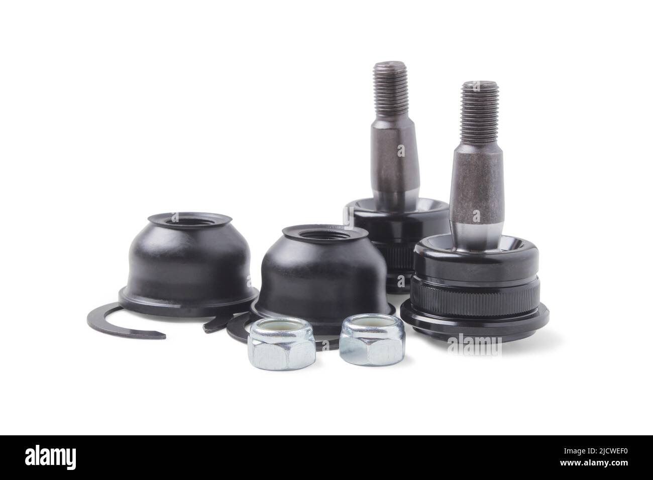 A set of ball joints of the front suspension of a passenger car Stock Photo