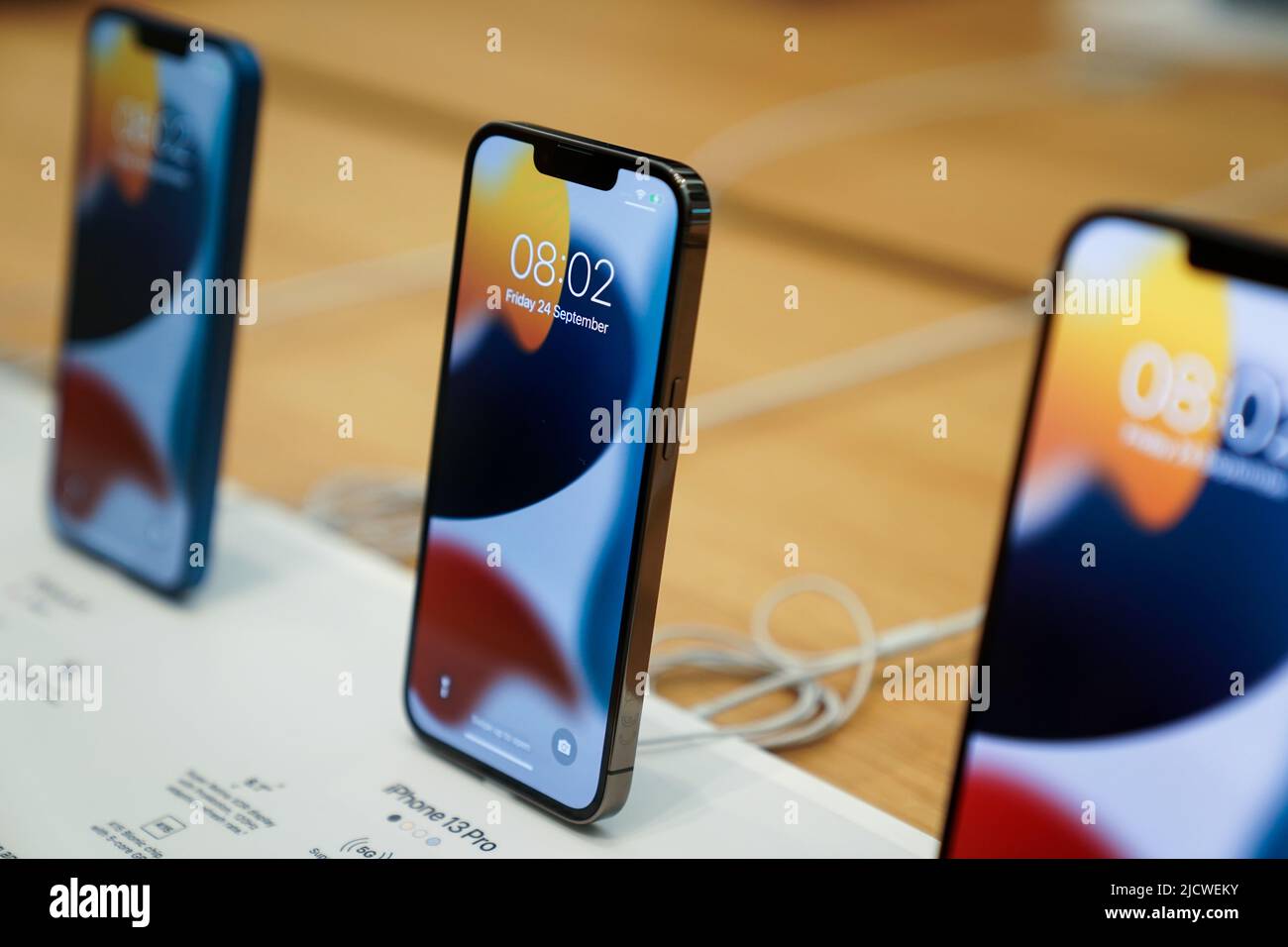 File photo dated 24/09/21 of an Apple iPhone 13. A consumer champion has launched a more than £750 million legal claim against Apple, linked to an incident in 2017 around a power management tool on older iPhone models. Issue date: Thursday June 16, 2022. Stock Photo