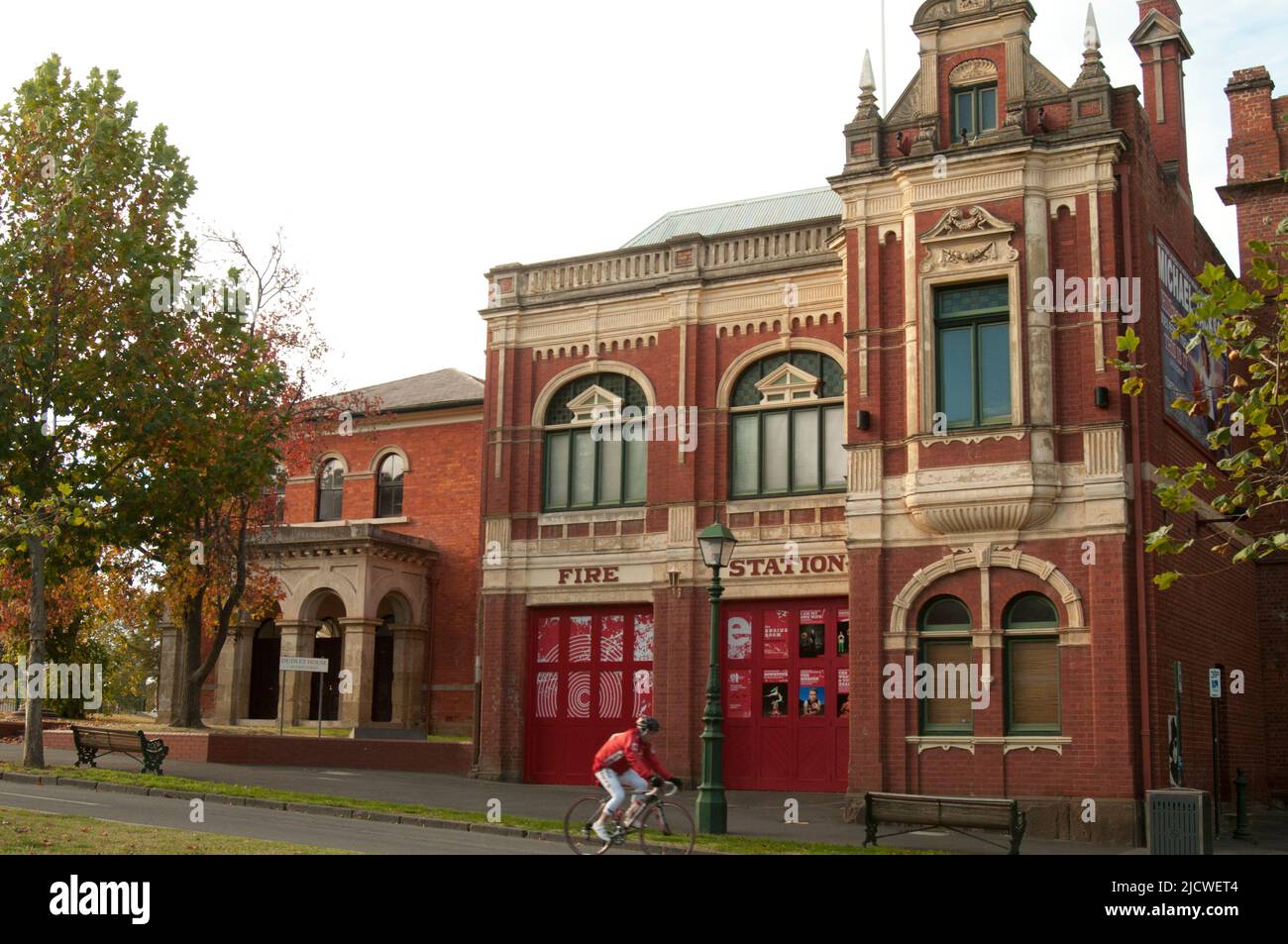 Former Bendigo Fire Station (1898-1899), brick with contrasting stucco detailing, design by prominent local architect William Beebe. Stock Photo