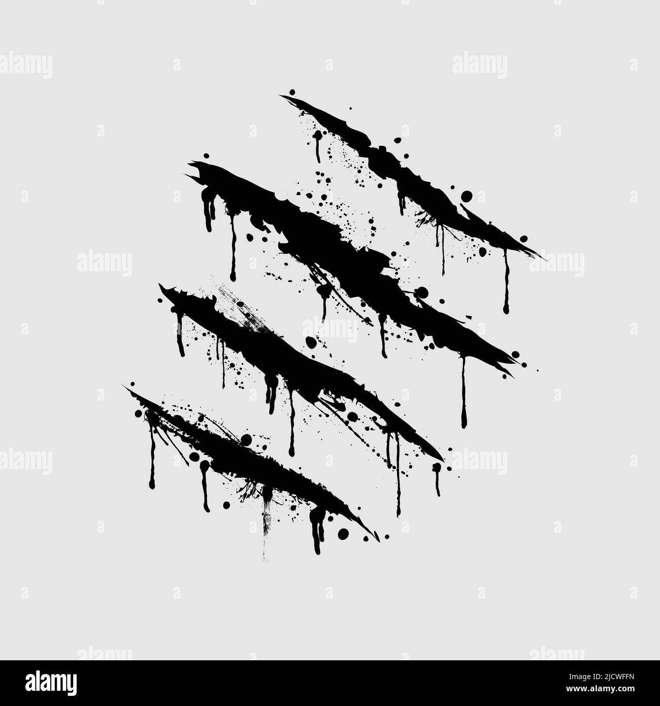Scratched claws black surface background Stock Vector