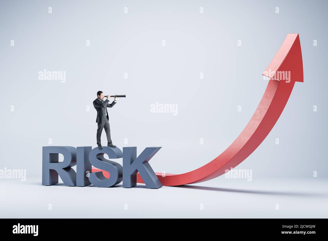 Risk and crisis management concept with manager on risk word looking ...