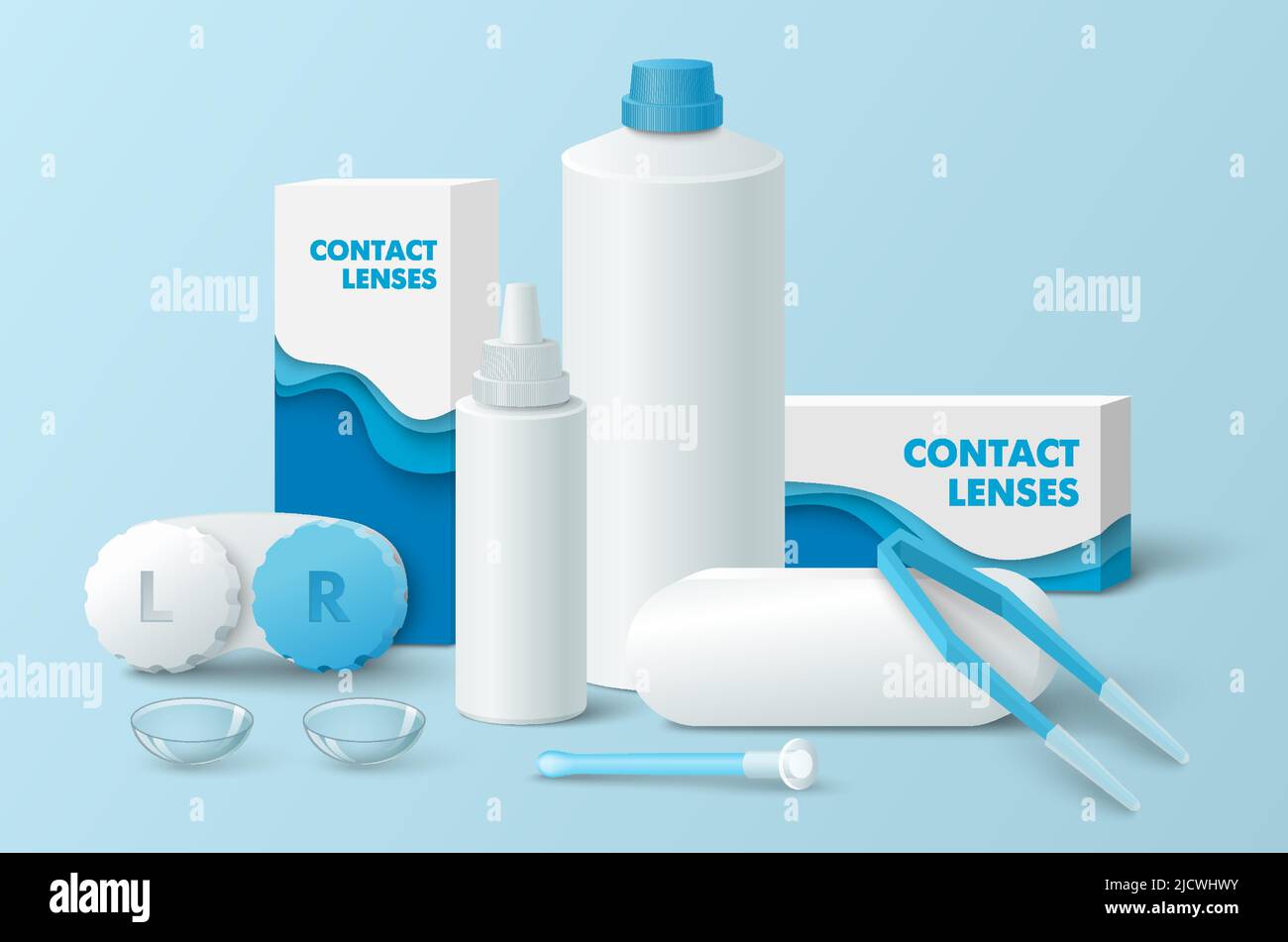 Contact lenses, container and solution bottle Stock Vector Image & Art Alamy
