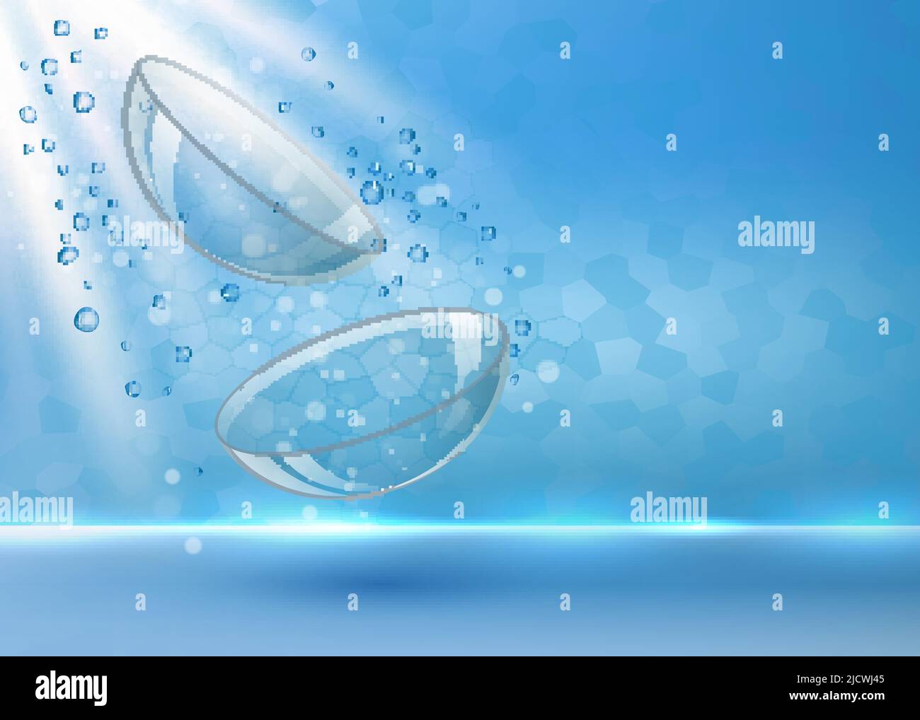 Realistic contact lenses in splashing water vector Stock Vector Image