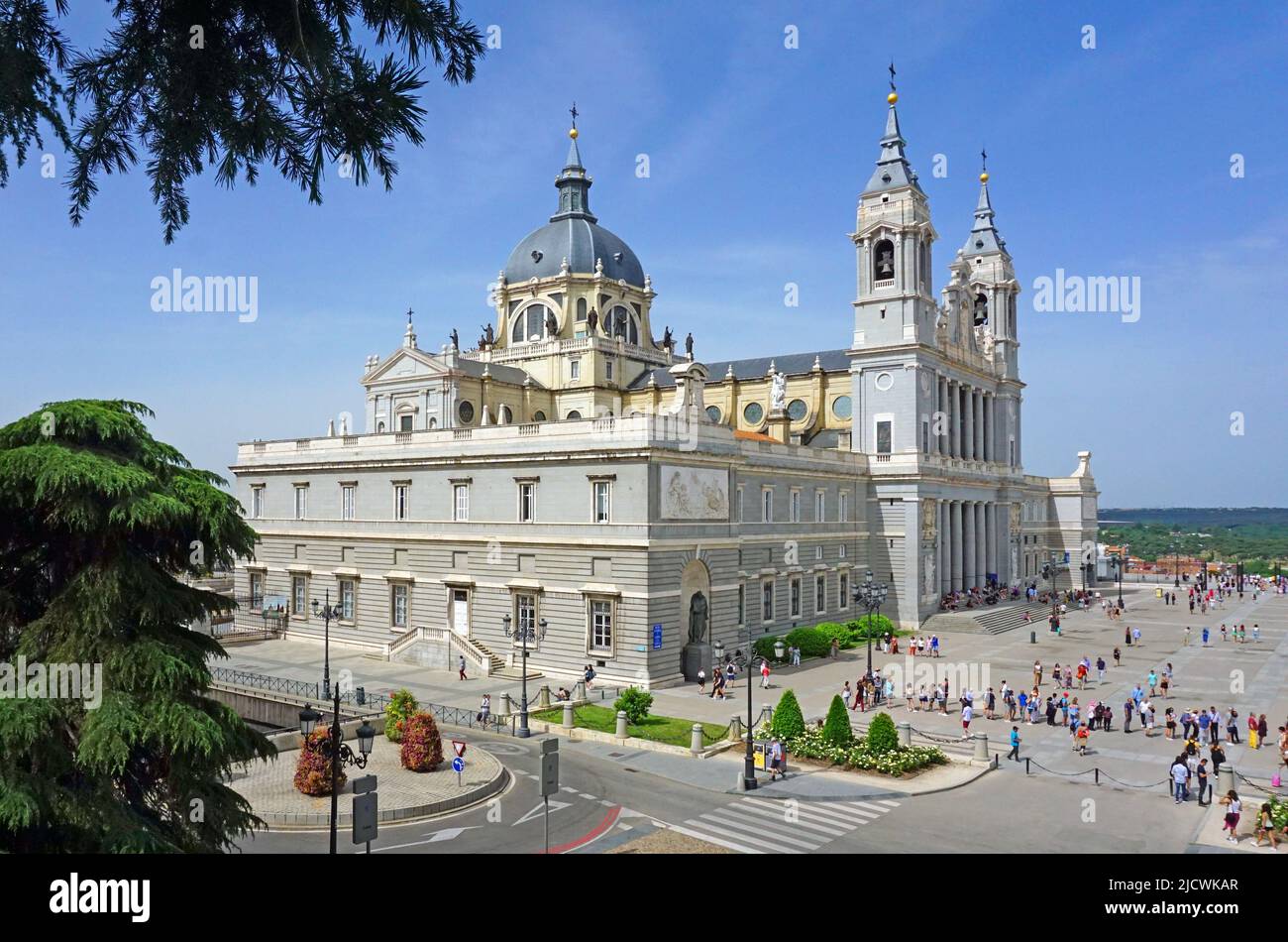 Madrid Spain; La Almudena cathedral Stock Photo