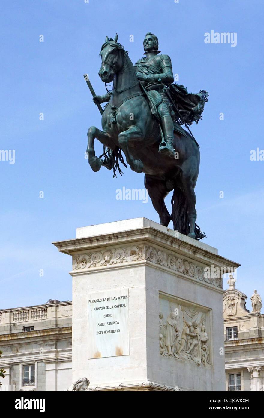 Monument to Philip IV of Spain at the Plaza de Oriente in Madrid Spain Stock Photo