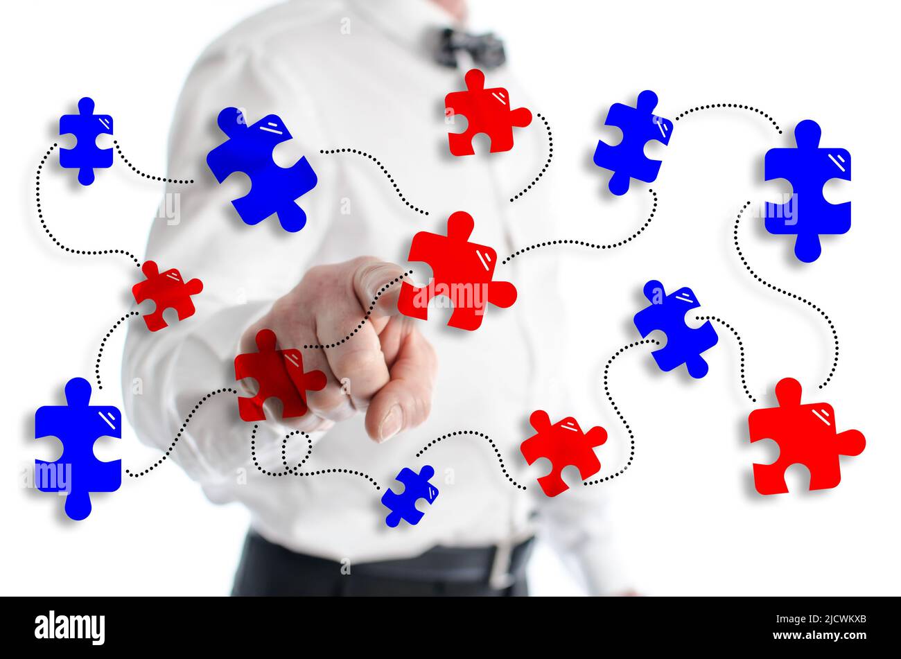 Teamwork concept shown by a man in background Stock Photo