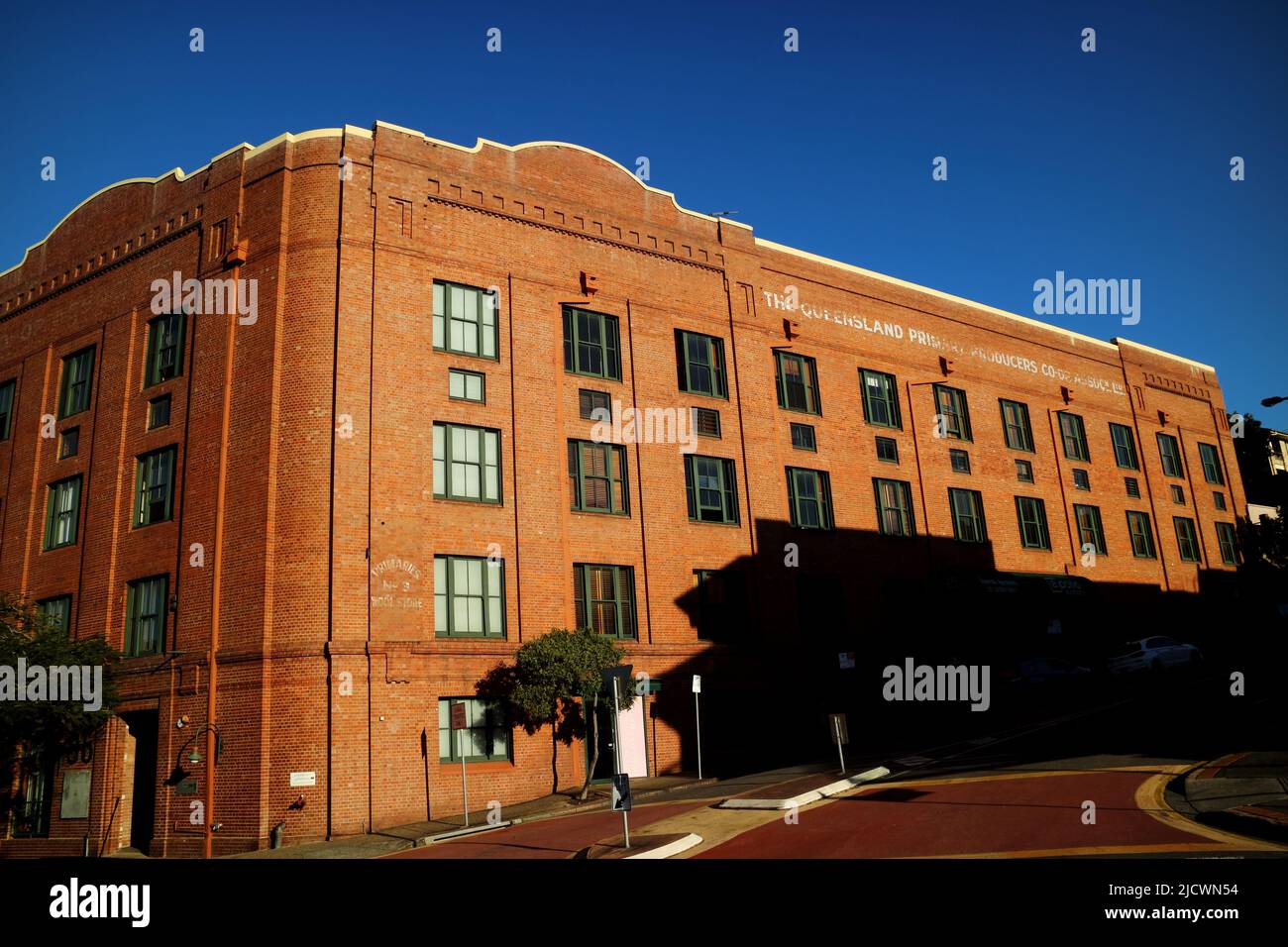 Queensland Primary Producers Woolstore No 3 heritage listed brick building in Teneriffe, Brisbane, Australia Stock Photo