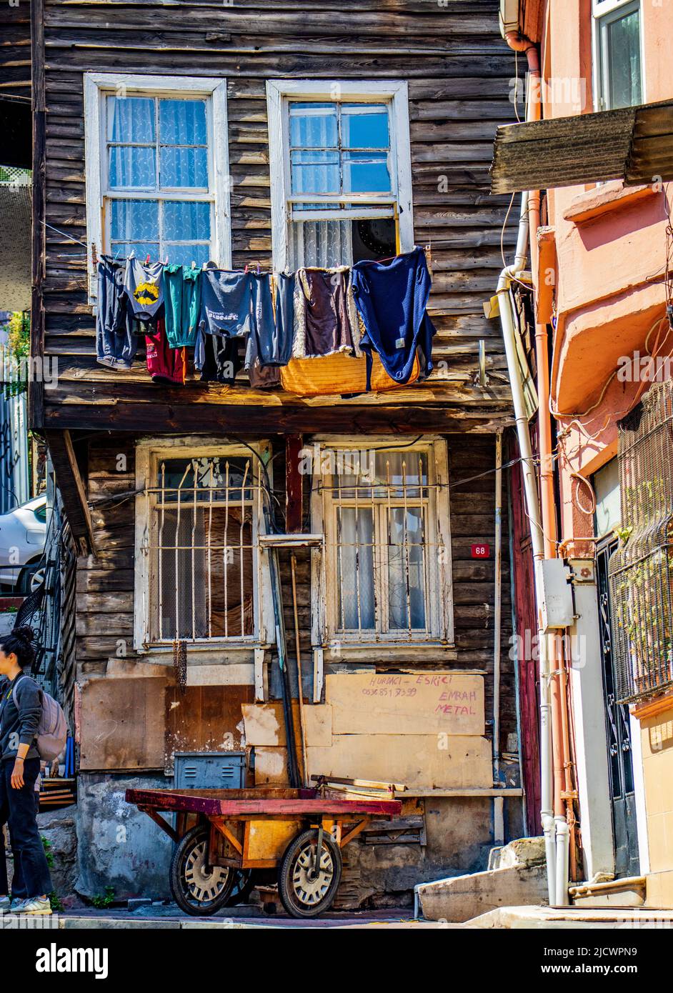 simple old house at fener in istanbul turkey Stock Photo