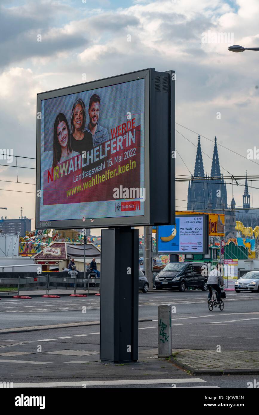 Advertising for the job of election worker in the 2022 state election in NRW, Cologne Stock Photo