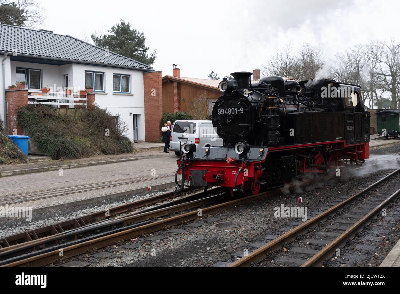 Historic steam locomotive that is still in use Stock Photo