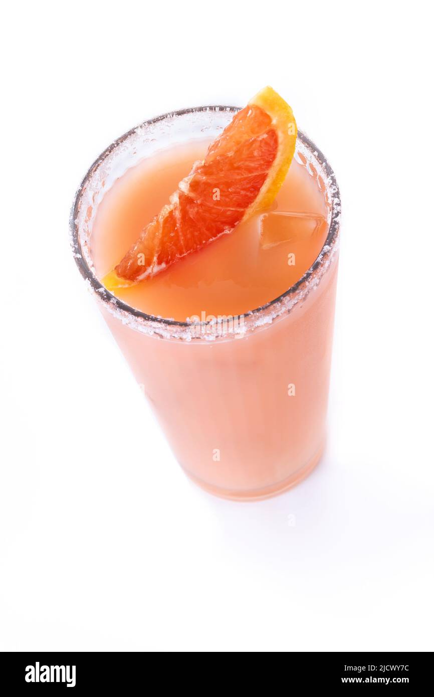 Paloma cocktail isolated on white background Stock Photo