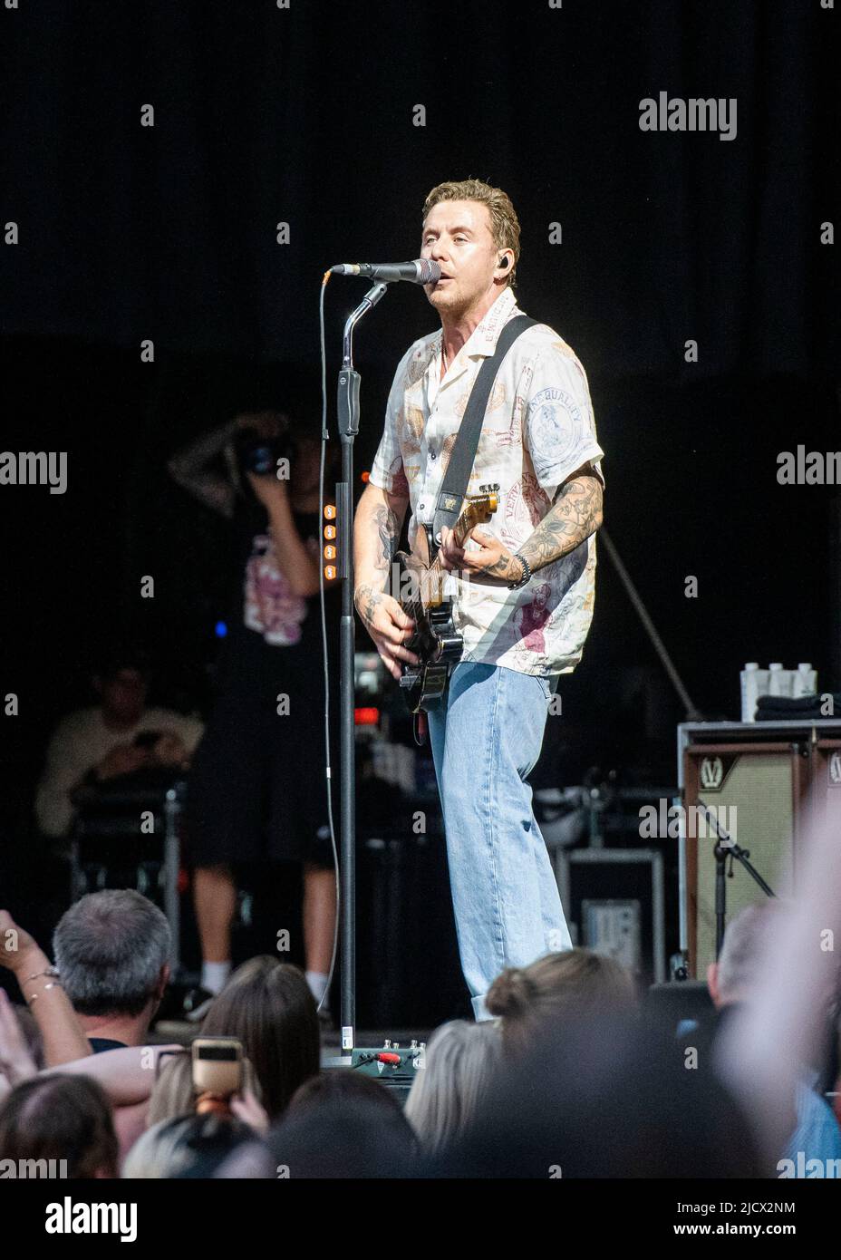 London, UK, Wednesday, 15th June 2022  Danny Jones of McFly performs live on stage as part of the Hampton Court Palace Festival, Hampton Court, East Molesey. Credit: DavidJensen / Empics Entertainment / Alamy Live News Stock Photo