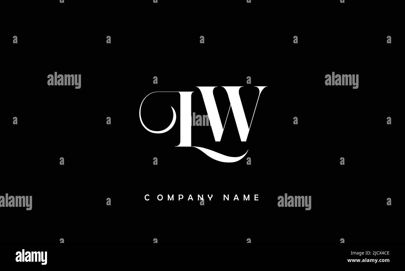 LW, WL Abstract Letters Logo Monogram Stock Vector