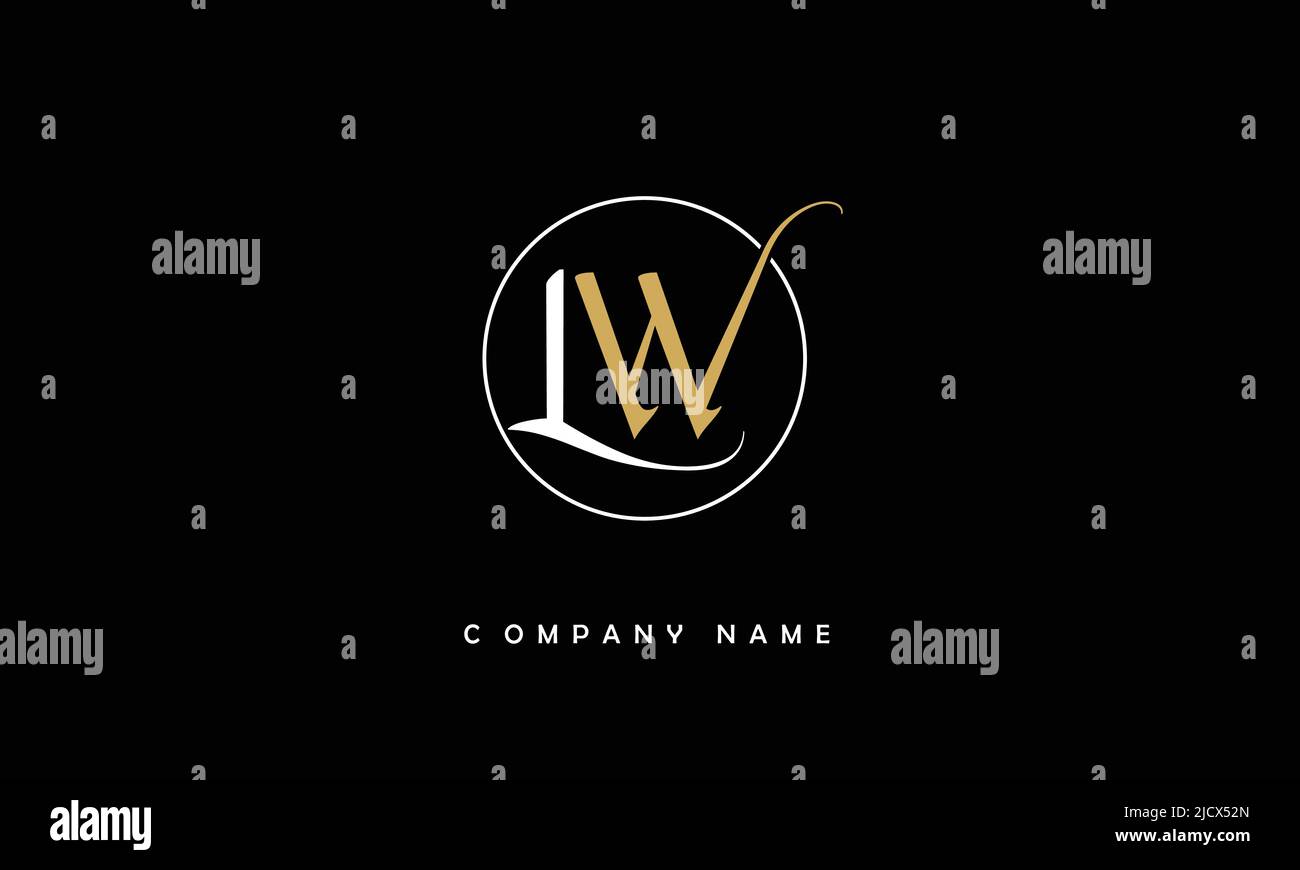 LW, WL Abstract Letters Logo Monogram Stock Vector