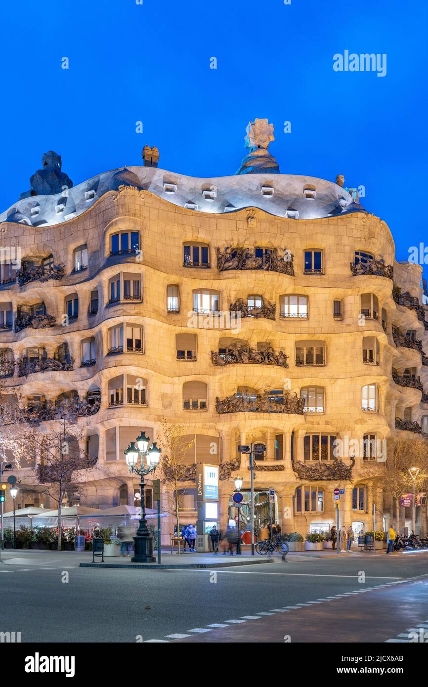 Antoni Gaudi, La Pedrera (Casa Mila), UNESCO World Heritage Site, Barcelona, Catalonia, Spain, Europe Stock Photo