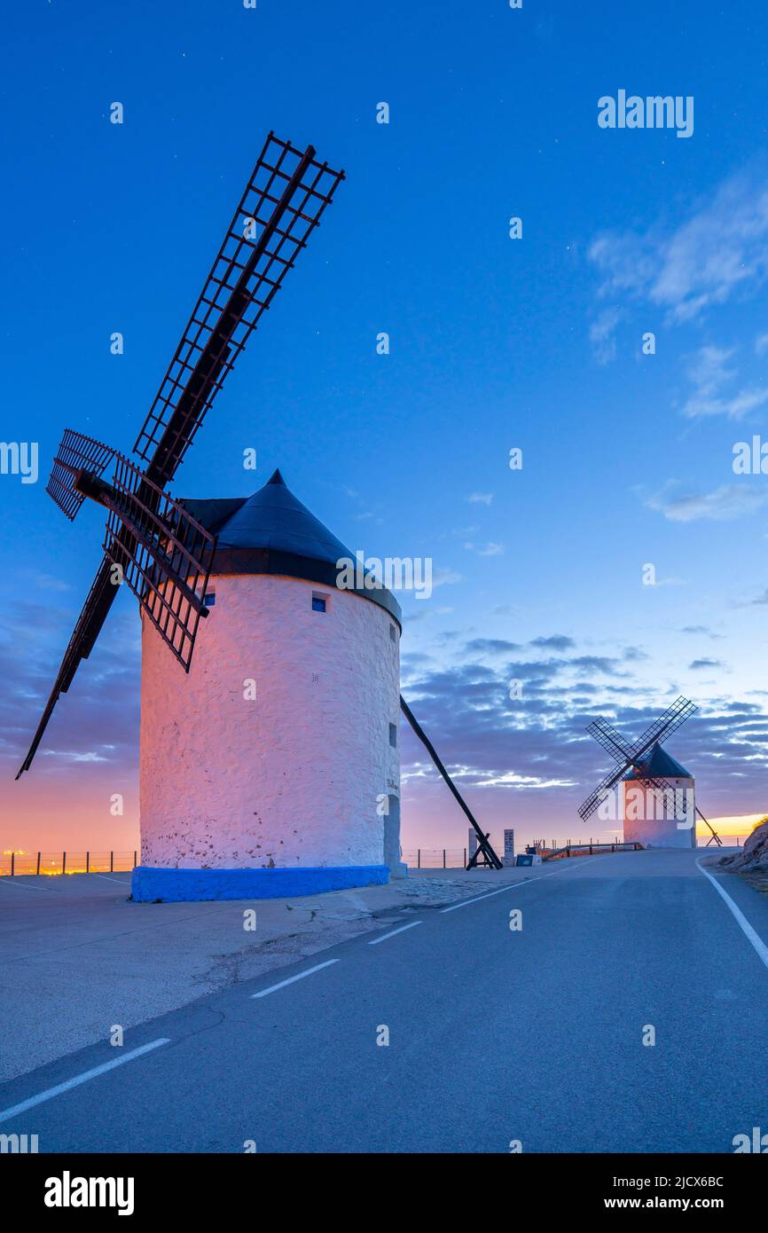 Windmills, Consuegra, Toledo, Castilla-La Mancha, Spain, Europe Stock Photo