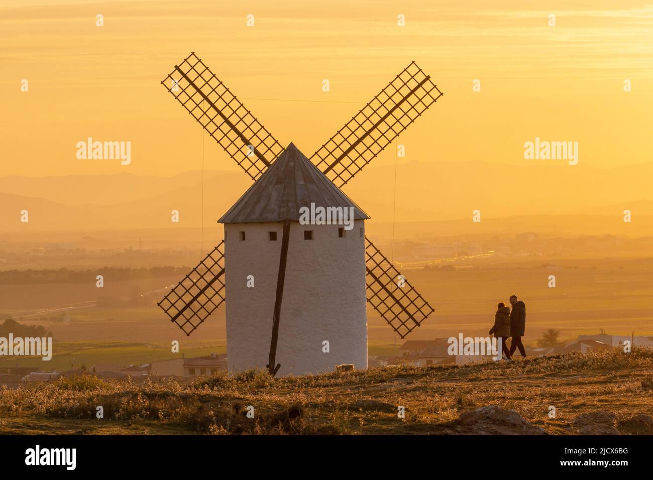 Windmill, Campo de Criptana, Ciudad Real, Castile-La Mancha, Spain, Europe Stock Photo