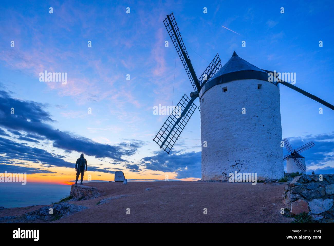 Windmills, Consuegra, Toledo, Castilla-La Mancha, Spain, Europe Stock Photo