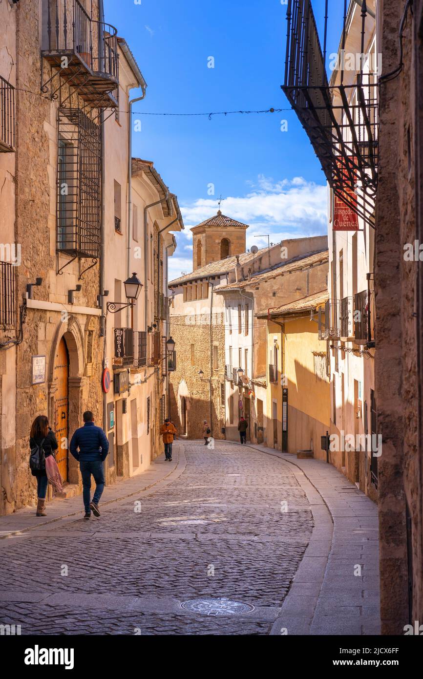 Calle San Pedro, Cuenca, UNESCO World Heritage Site, Castile-La Mancha, Spain, Europe Stock Photo