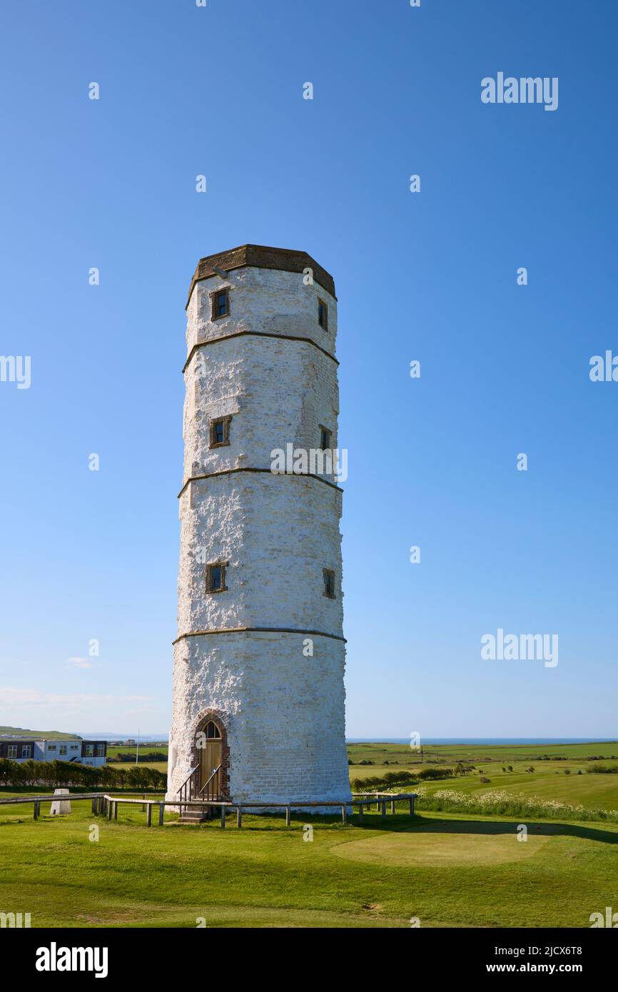 Old Flamborough Lighthouse (The Chalk Tower), Flamborough Head, Yorkshire, England, United Kingdom, Europe Stock Photo