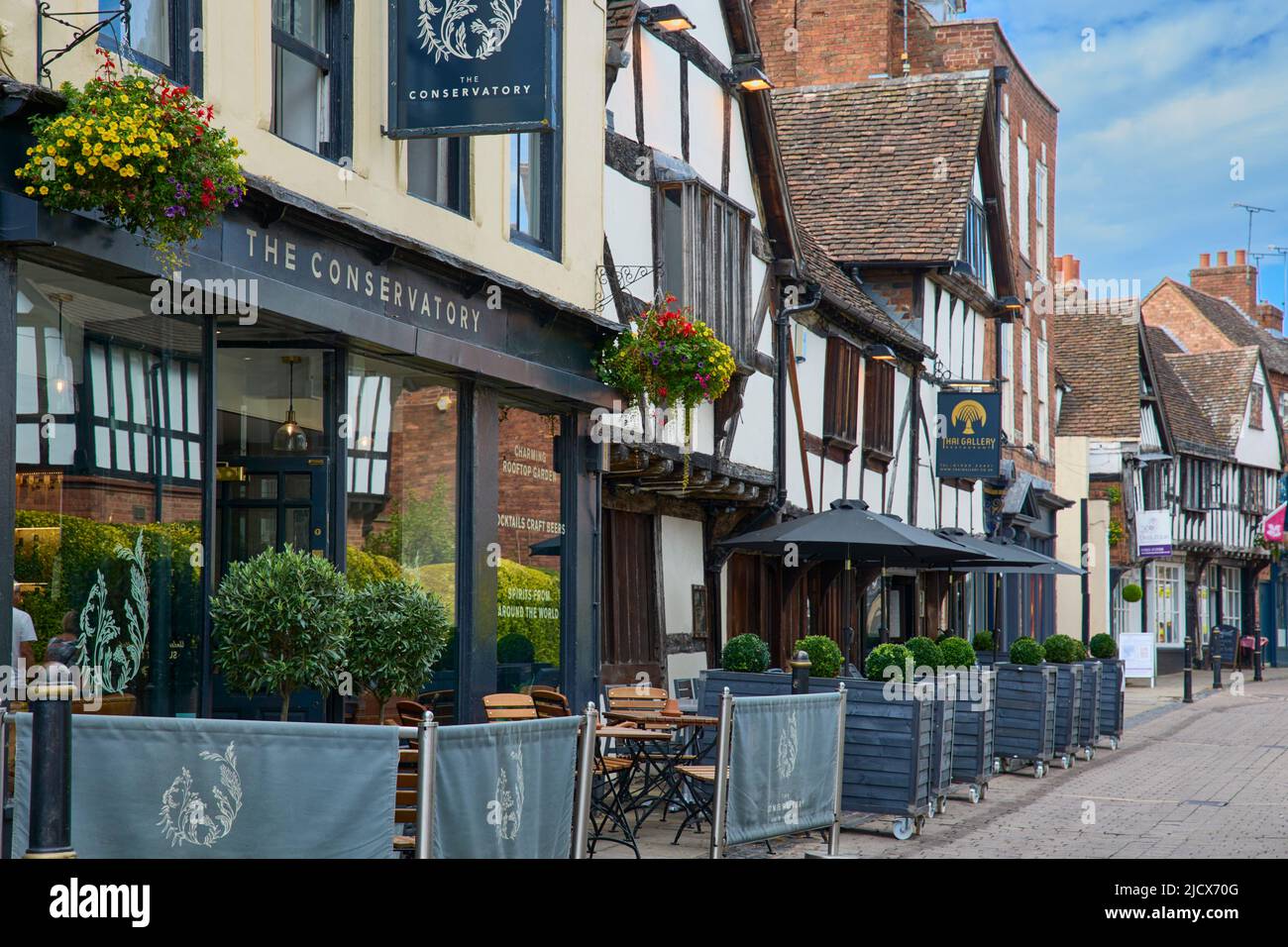 Half-timbered buildings in Friar Street, Worcester, Worcestershire, England, United Kingdom, Europe Stock Photo
