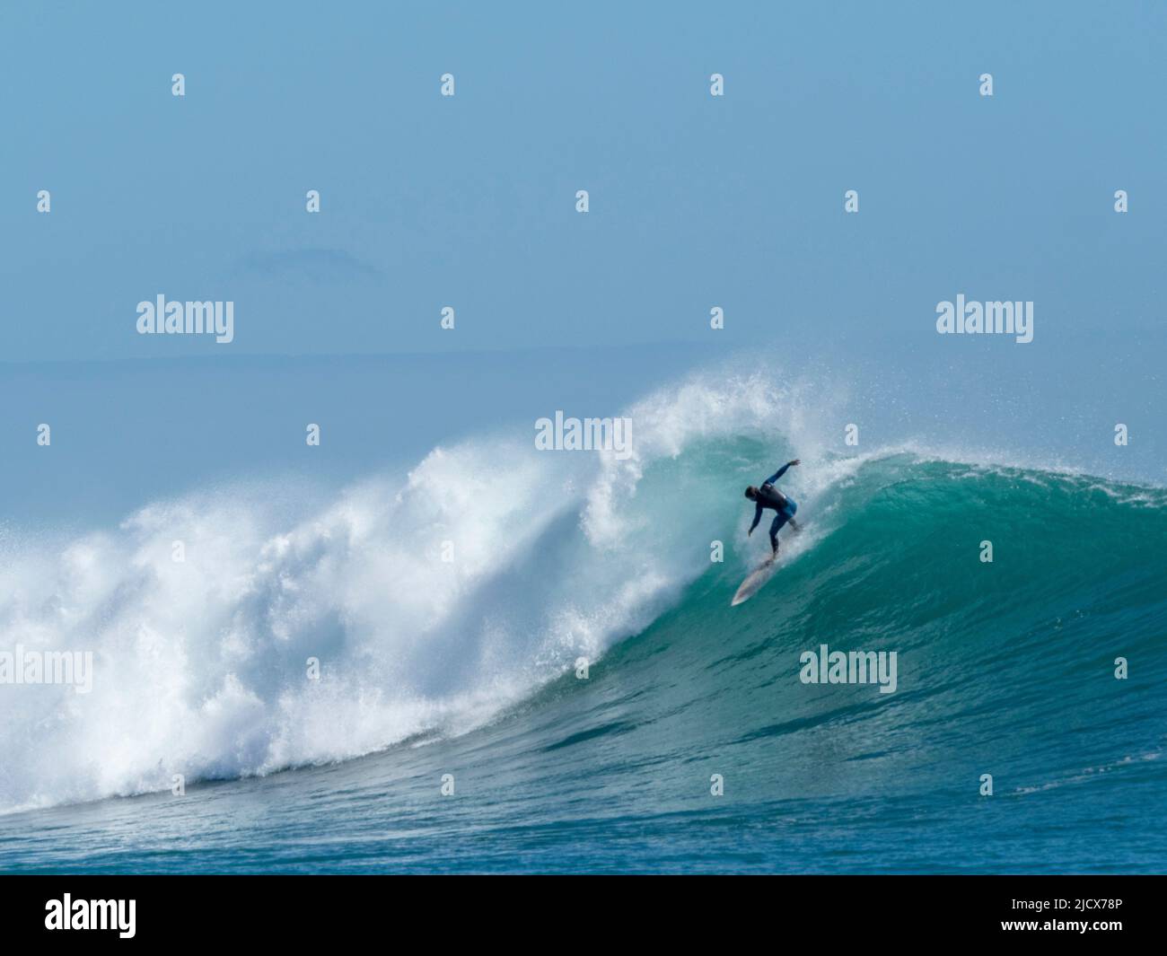 Surfer at North Reef, Lighthouse Bay, Exmouth, Western Australia, Australia, Pacific Stock Photo