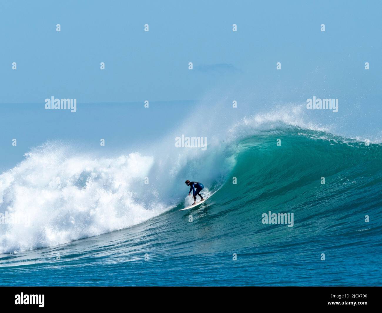 Surfer at North Reef, Lighthouse Bay, Exmouth, Western Australia, Australia, Pacific Stock Photo