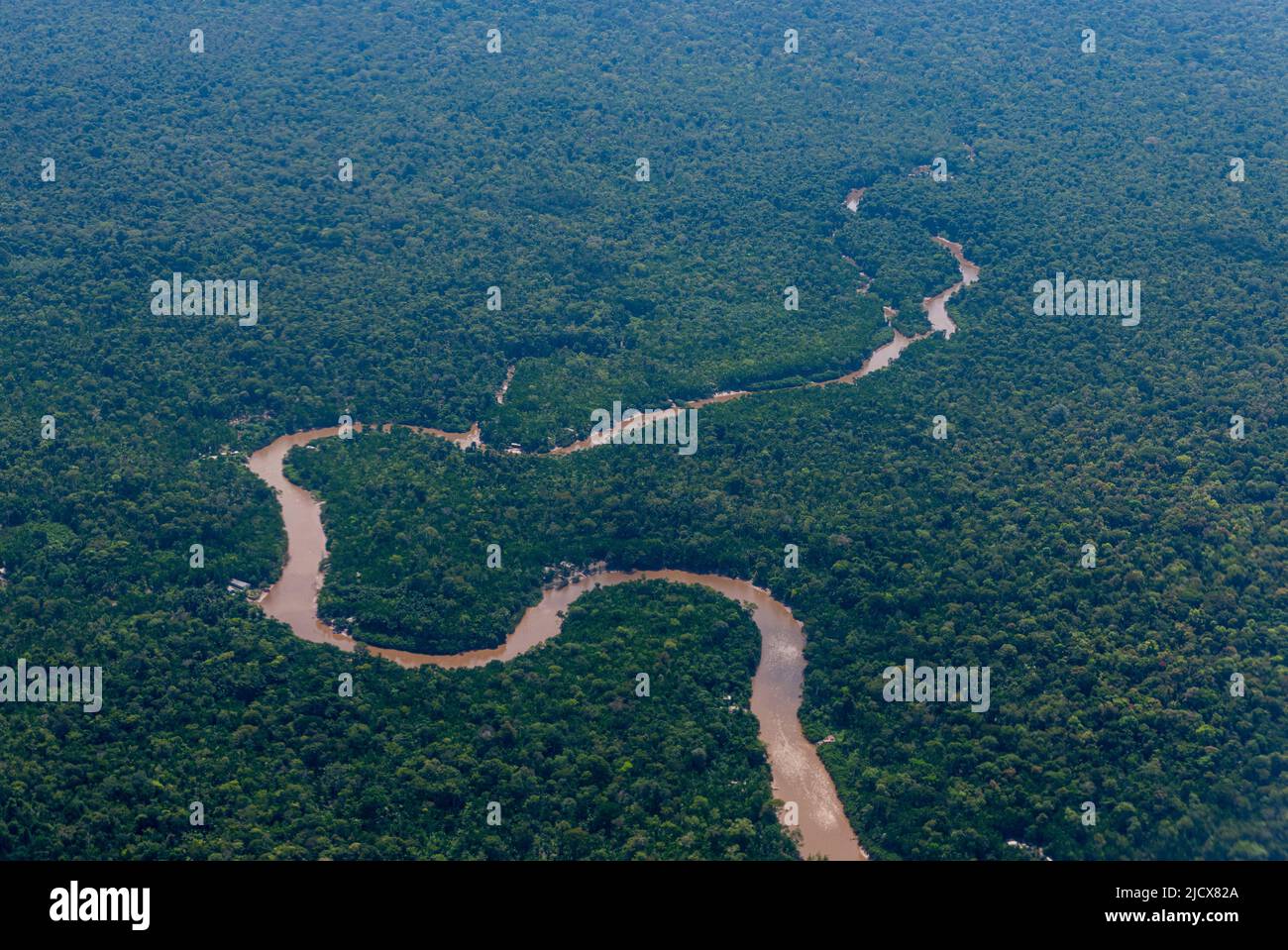 Aerial of the Amazon River, Macapa, Brazil, South America Stock Photo