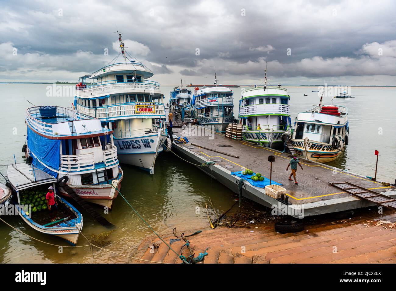 Amazon ferry habour, Santarem, Para, Brazil, South America Stock Photo
