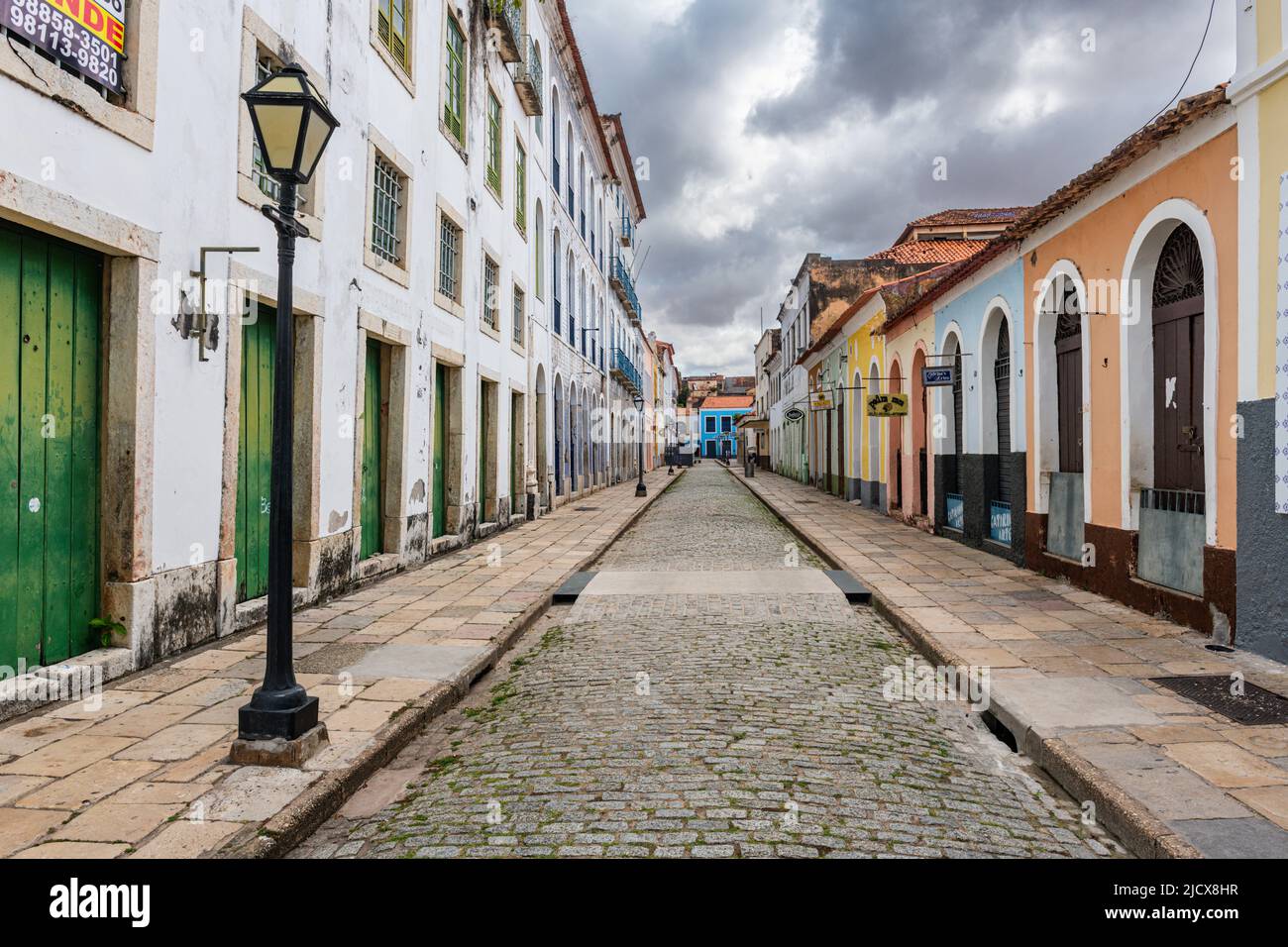 Colonial houses, Sao Luis, UNESCO World Heritage Site, Maranhao, Brazil, South America Stock Photo