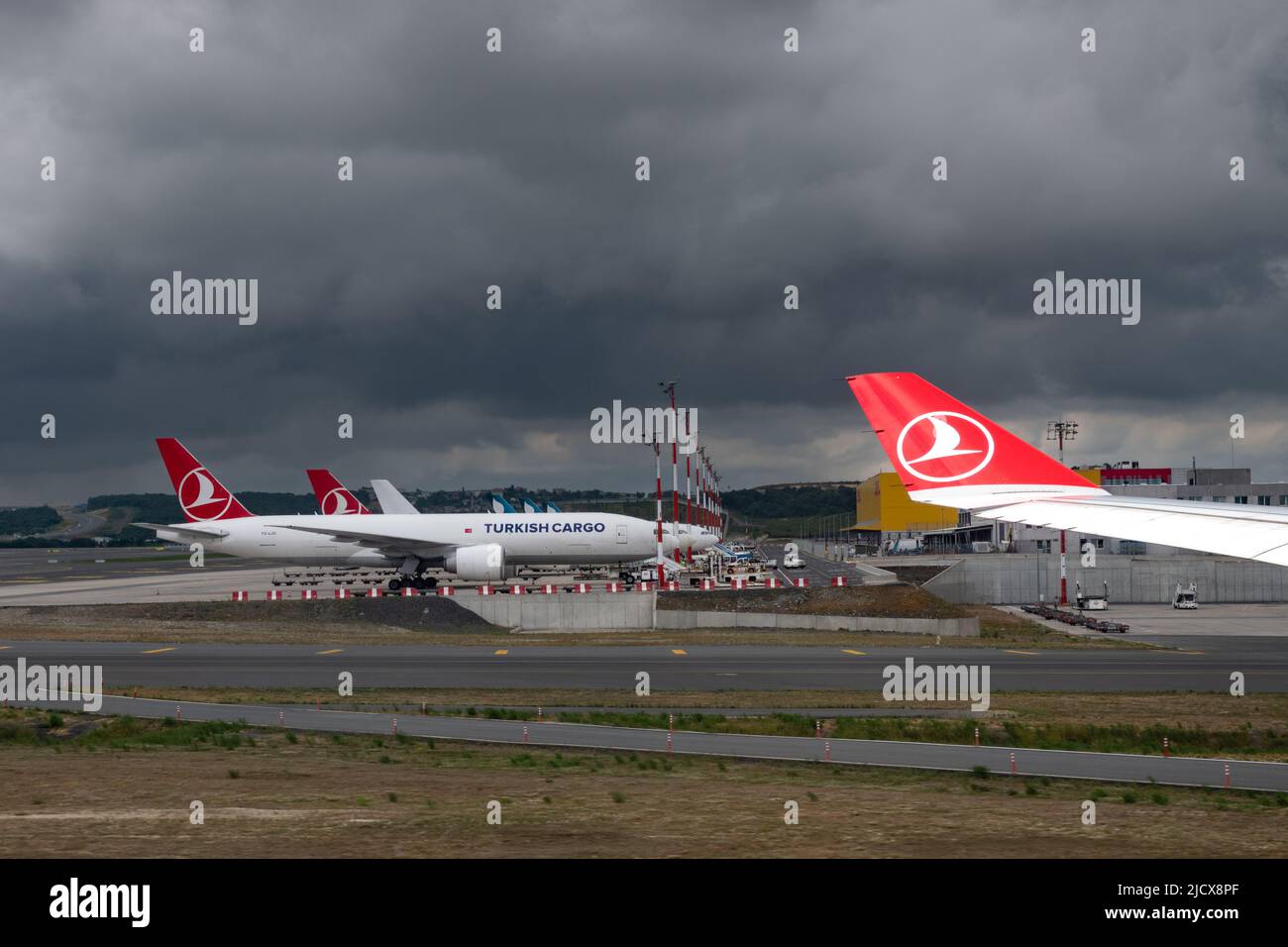 Turkish Cargo - Istanbul airport, Turkey Stock Photo