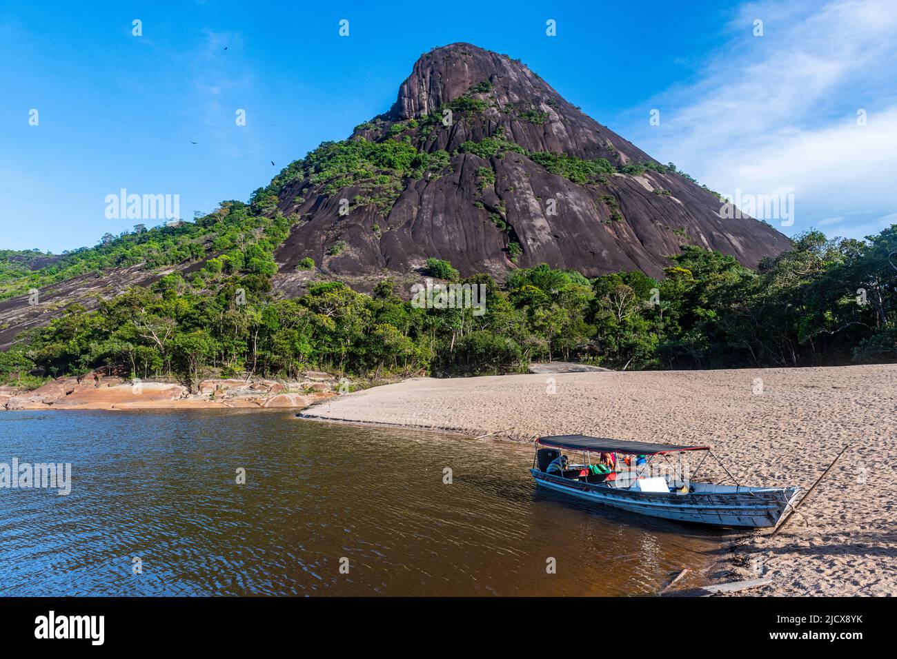 Colombia Granitic Rocks Huge granite hills, Cerros de Mavecure, Eastern Colombia, South America ...
